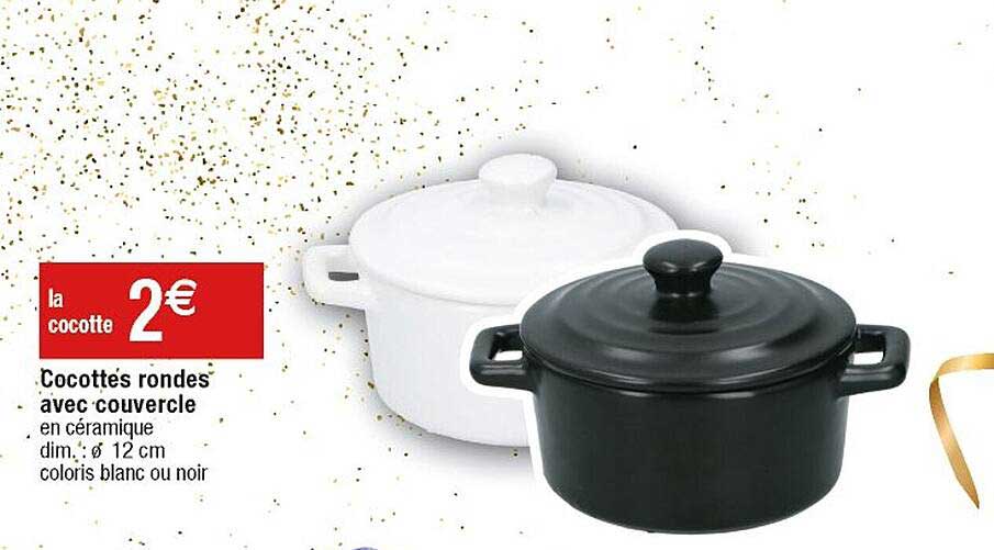 cocottes rondes avec couvercle