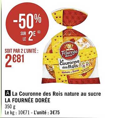 couronne des rois nature au sucre la fournée dorée