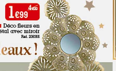 Déco Fleurs En Métal Avec Miroir