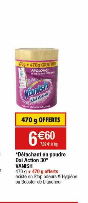 détachant en poudre oxi action 30° vanish