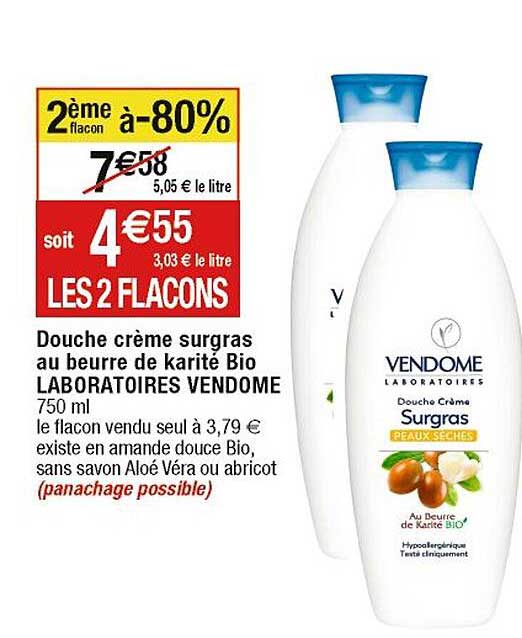 douche crème surgras au beurre de karitée bio laboratoires vendome