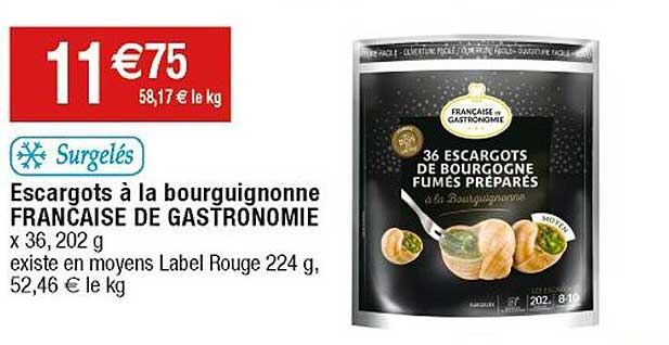 escargots à la bourguignonne française de gastronomie