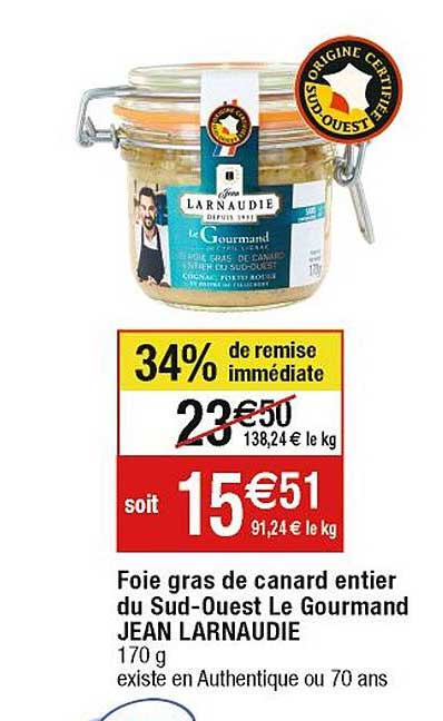 foie gras de canard entier du sud-ouest le gourmand jean larnaudie
