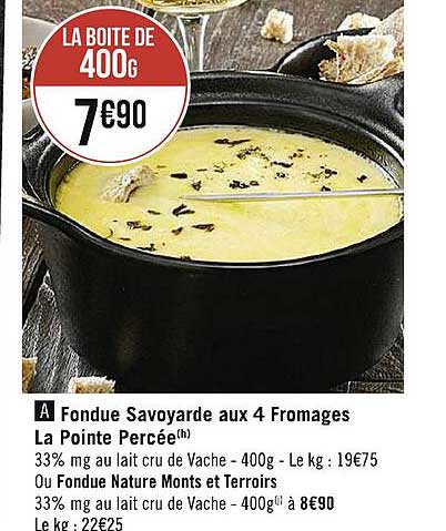 fondue savoyarde aux 4 fromages la pointe percée