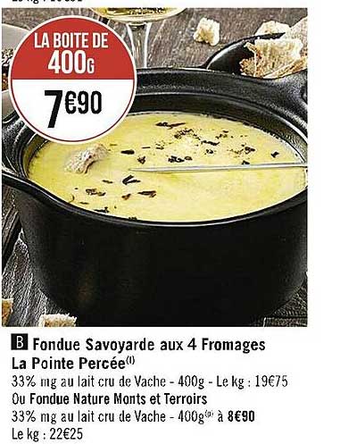 fondue savoyarde aux 4 fromages la pointe percée
