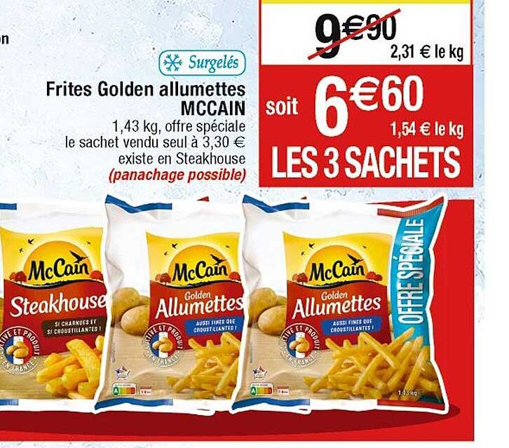 frites golden allumettes mc cain