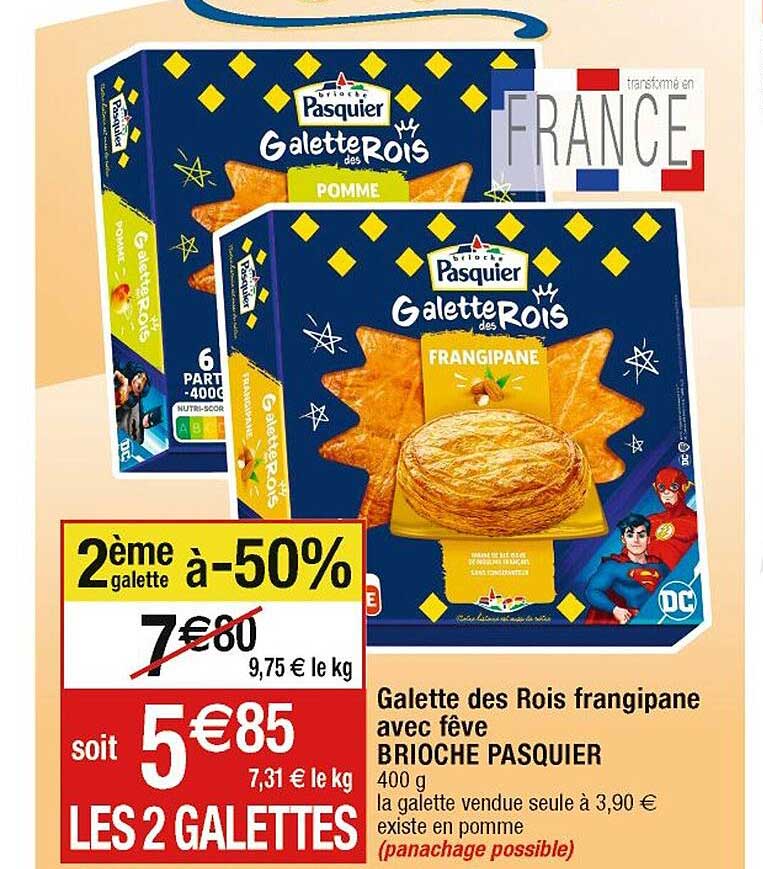 galette de rois frangipane avec fêve brioche pasquier 2ème galette à -50%