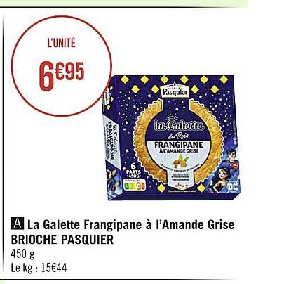 galette frangipane à l'amande grise brioche pasquier