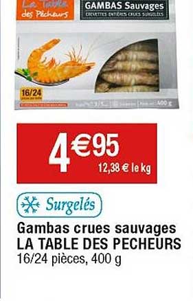 gambas crues sauvages la table des pêcheurs