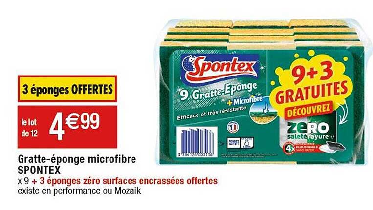 gratte-éponge microfibre spontex