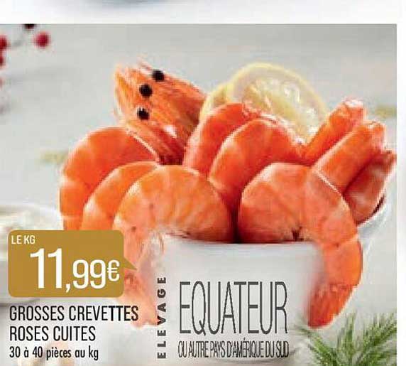 grosse crevettes roses cuites