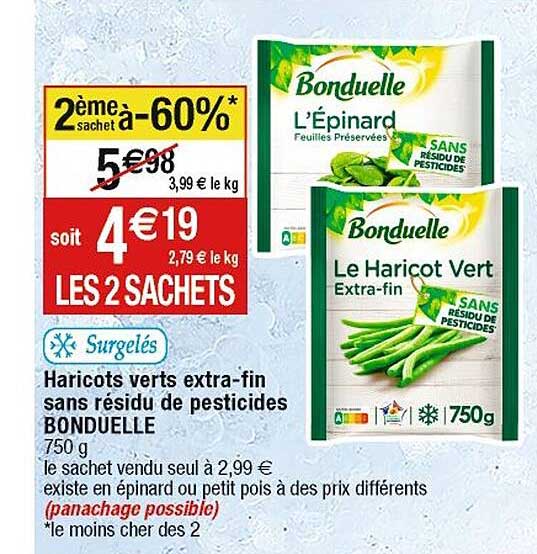 haricots verts extra-fin sans résidu de pesticides bonduelle