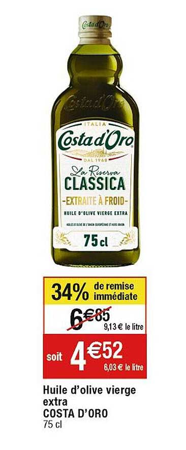 huile d'olive vierge extra costa d'oro