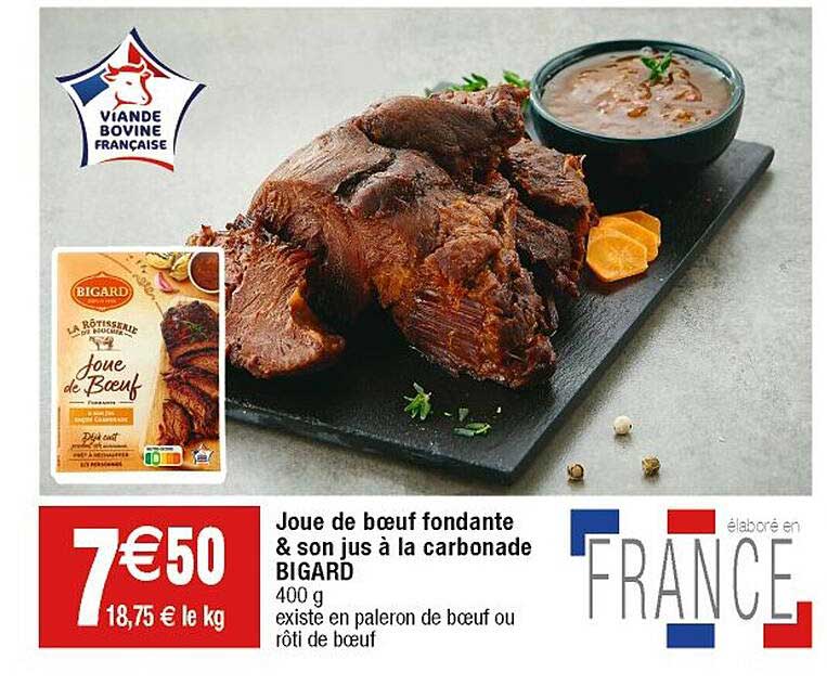 joue de bœuf fondante & son jus à la carbonade bigard