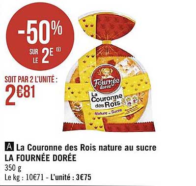 La Couronne Des Rois Nature Au Sucre Le Fournée Dorée