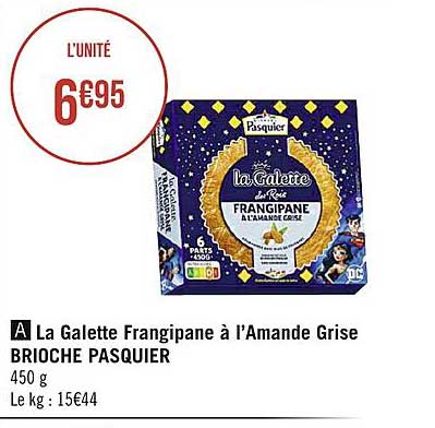 la galette frangipane à l'amande grise brioche pasquier