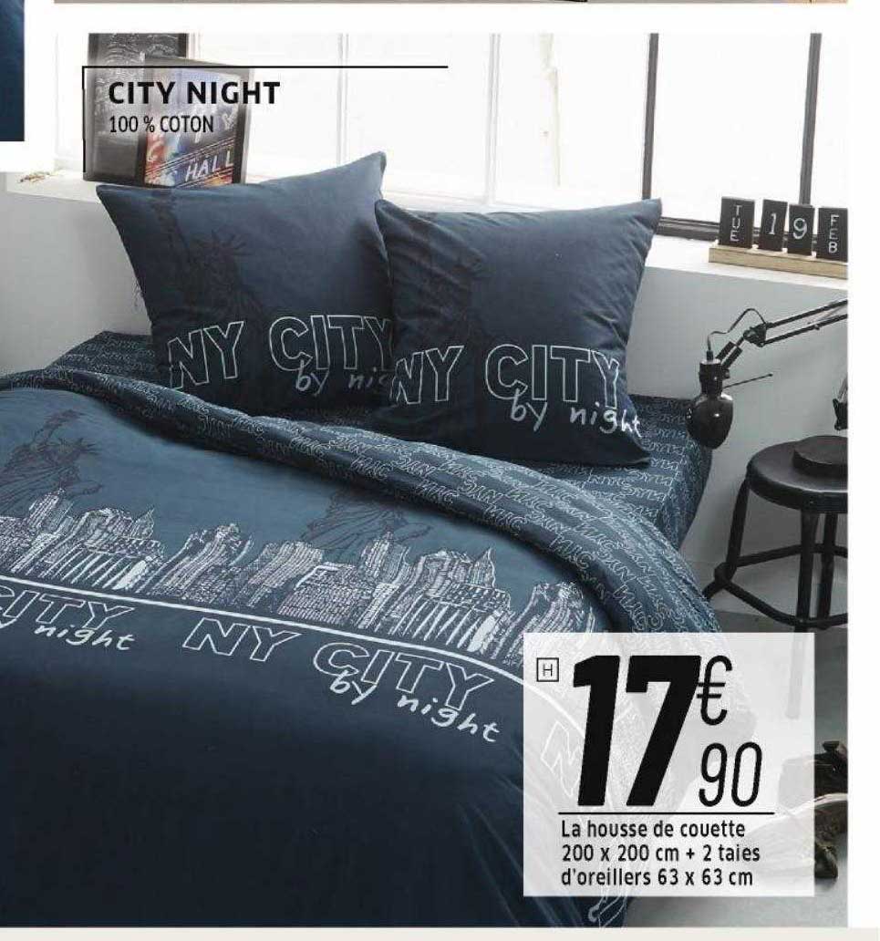 la housse de couette 200 x 200 cm + 2 taies d'oreillers 63 x 63 cm city night