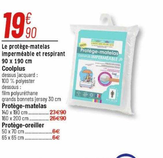 Le Protège-matelas Imperméable Et Respirant 90 X 190 Cm Cooplus