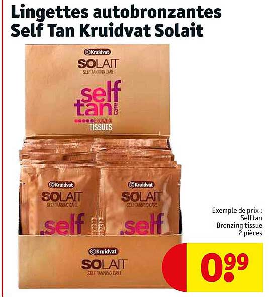 lingettes autobronzantes self tan kruidvat solait