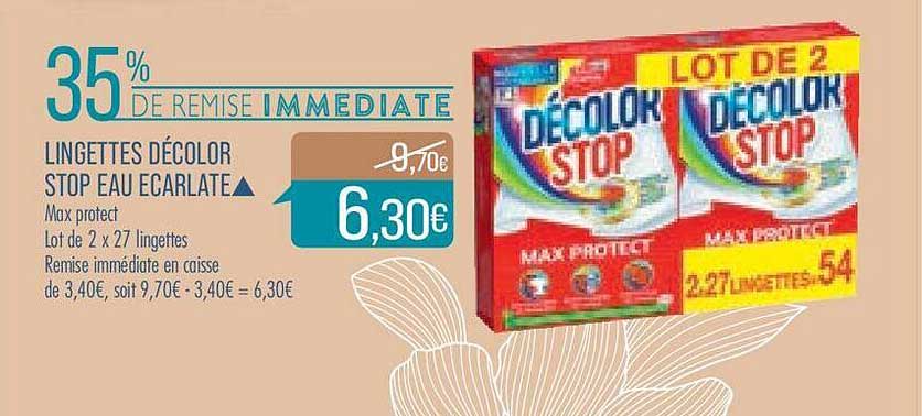 Lingettes Décolor Stop Eau écarlate