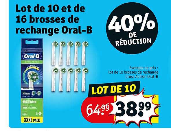 lot de 10 et de 16 brosses de rechange oral-b