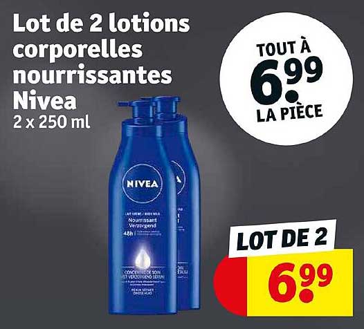 lot de 2 lotions corporelles nourrissantes nivea