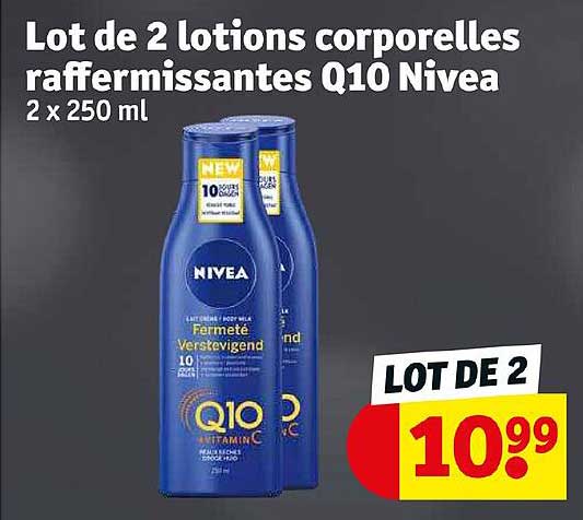 lot de 2 lotions corporelles raffermissantes q10 nivea