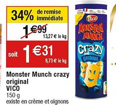 Monster Munch Crazy Original Vico