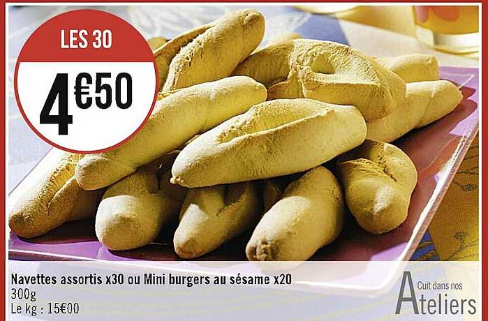 navettes assortis x30 ou mini burgers au sésame x20