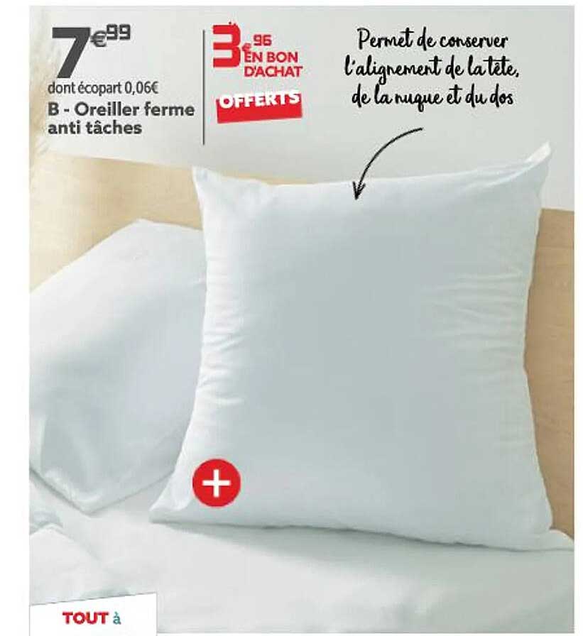 oreiller ferme anti tâches