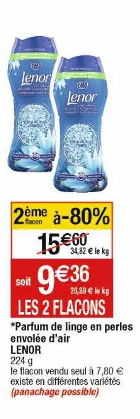 parfum de linge en perles envolée d'air lenor