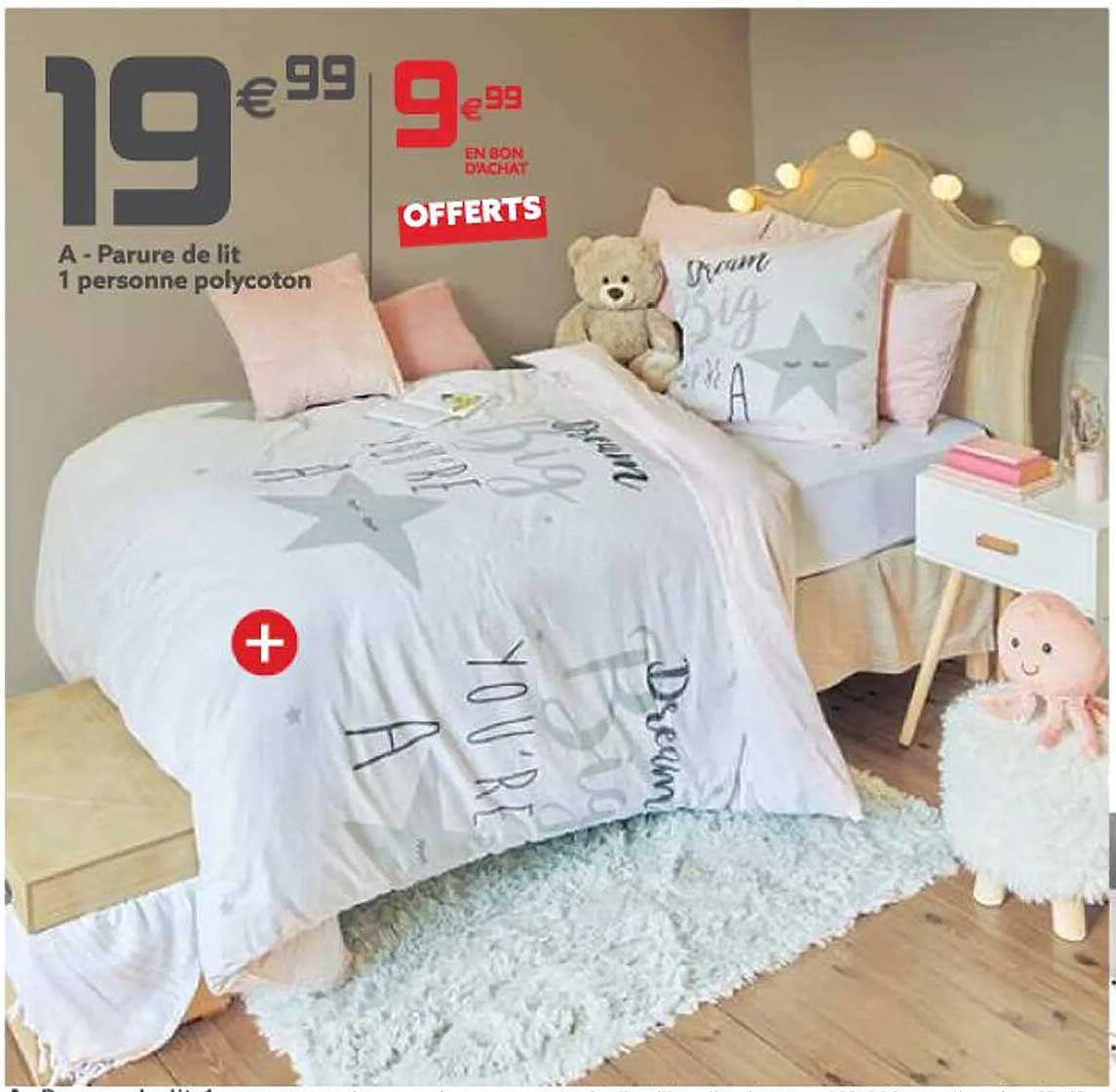 parure de lit 1 personne polycoton