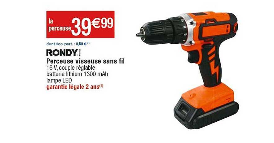Perceuse Visseuse Sans Fil Rondy