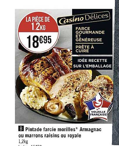 Pintade Farcie Morilles Armagnac Ou Marrons Raisins Ou Royale