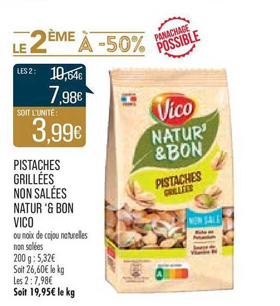 pistaches grillées non salées natur' & bon vico
