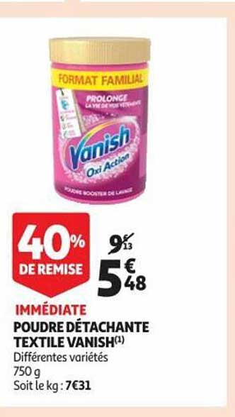 poudre détachante textile vanish