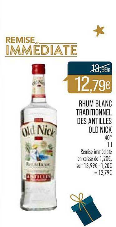rhum blanc traditionnel des antilles old nick