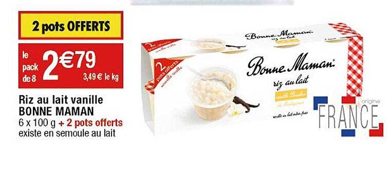 riz au lait vanille bonne maman