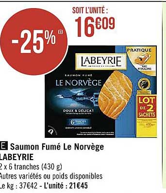 Saumon Fumé Le Norvège Labeyrie