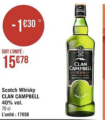 scotch whisky clan campbell 40% vol.