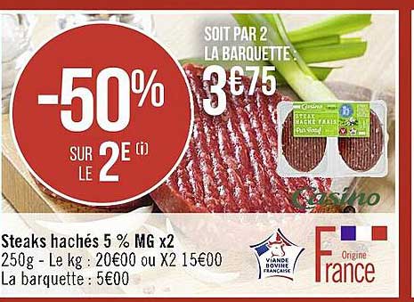 Steaks Hachés 5% Mg X2