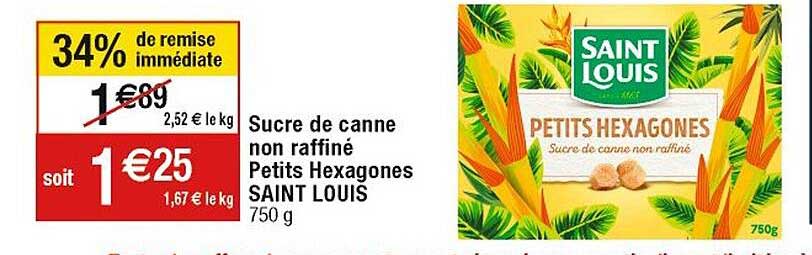 Sucre De Canne Non Raffiné Petits Hexagones Saint Louis