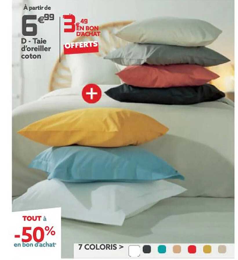 taie d'oreiller coton