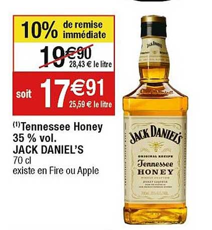 tennessee honey 35% vol. jack daniel's
