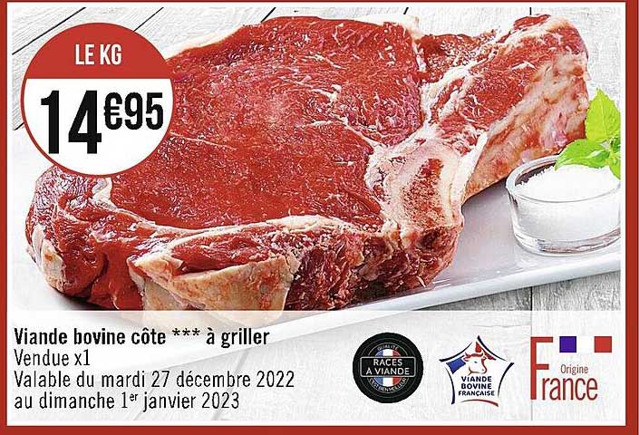 Viande Bovine Côte à Griller