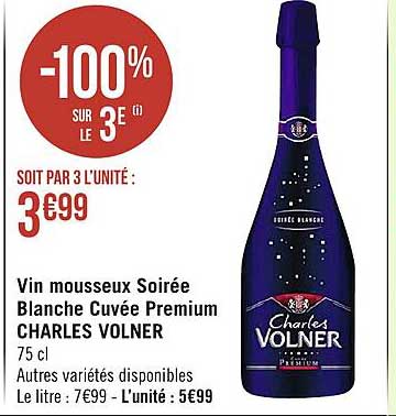 vin mousseux soirée blanche cuvée premium charles volner