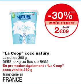 "la coop" coco nature -30% immédiatement