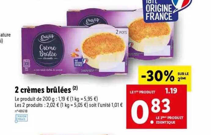 2 crèmes brûlées envia