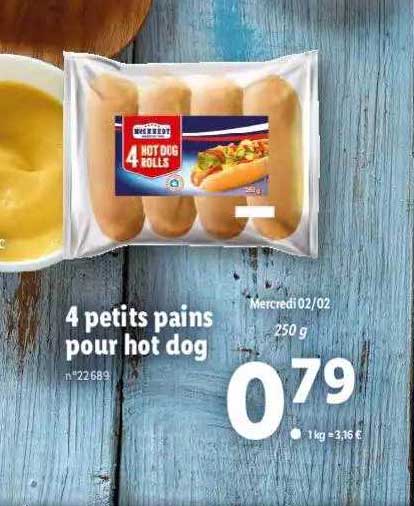 4 petits pains pour hot dog mcennedy