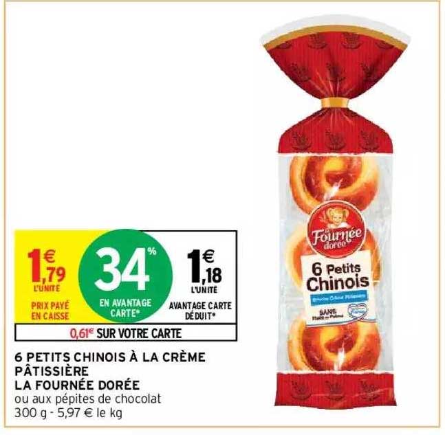 6 petits chinois à la crème pâtissière la fournée dorée